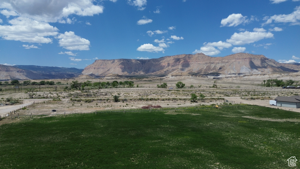 View of mountain background with rural landscape
