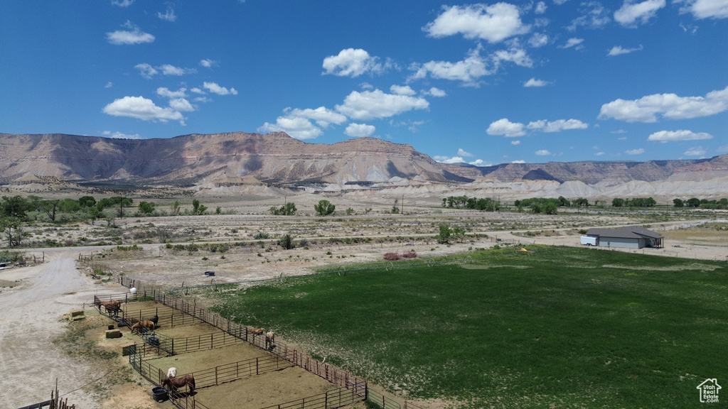 Mountain view with rural landscape