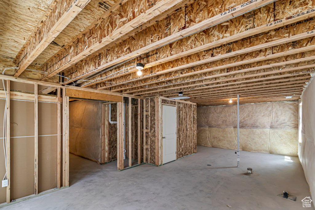 View of unfinished basement