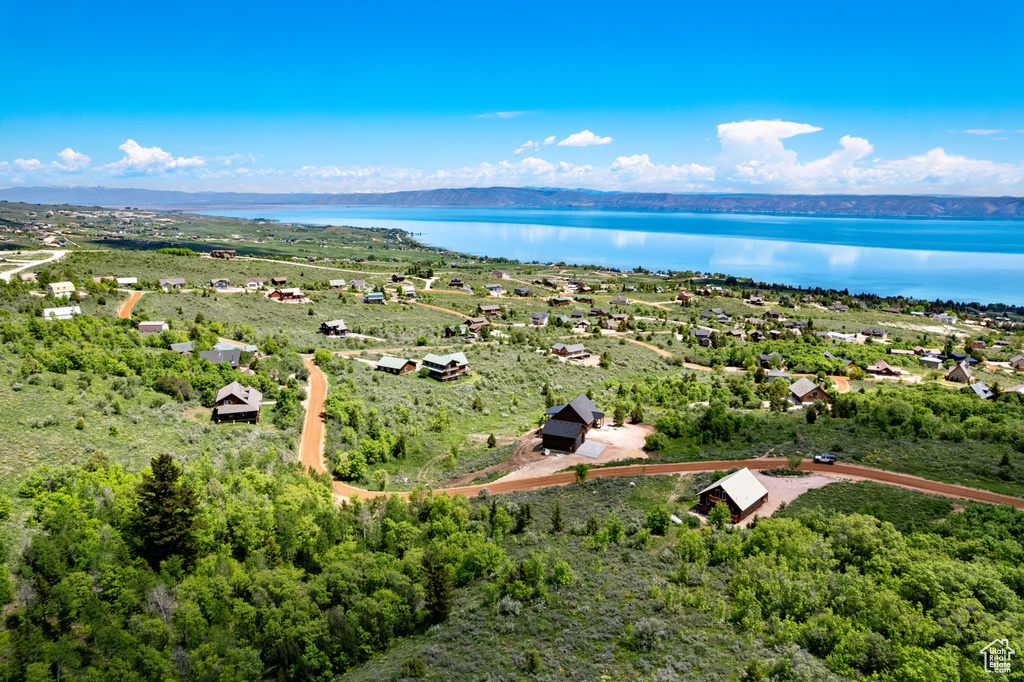 Aerial view of a large body of water