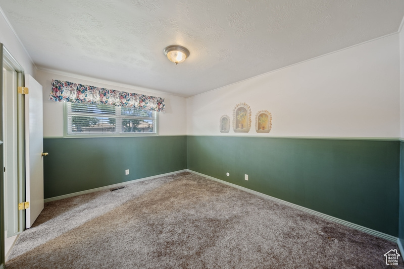 Carpeted empty room featuring baseboards