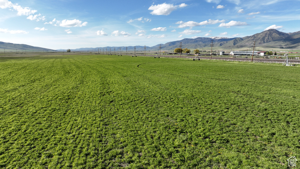 Mountain view with rural landscape