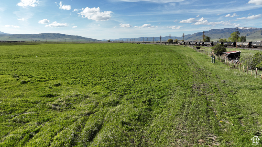 Mountain view with rural landscape