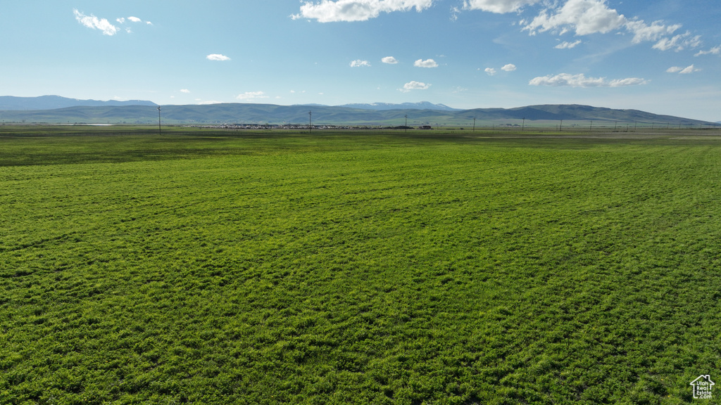 View of mountain background with rural landscape