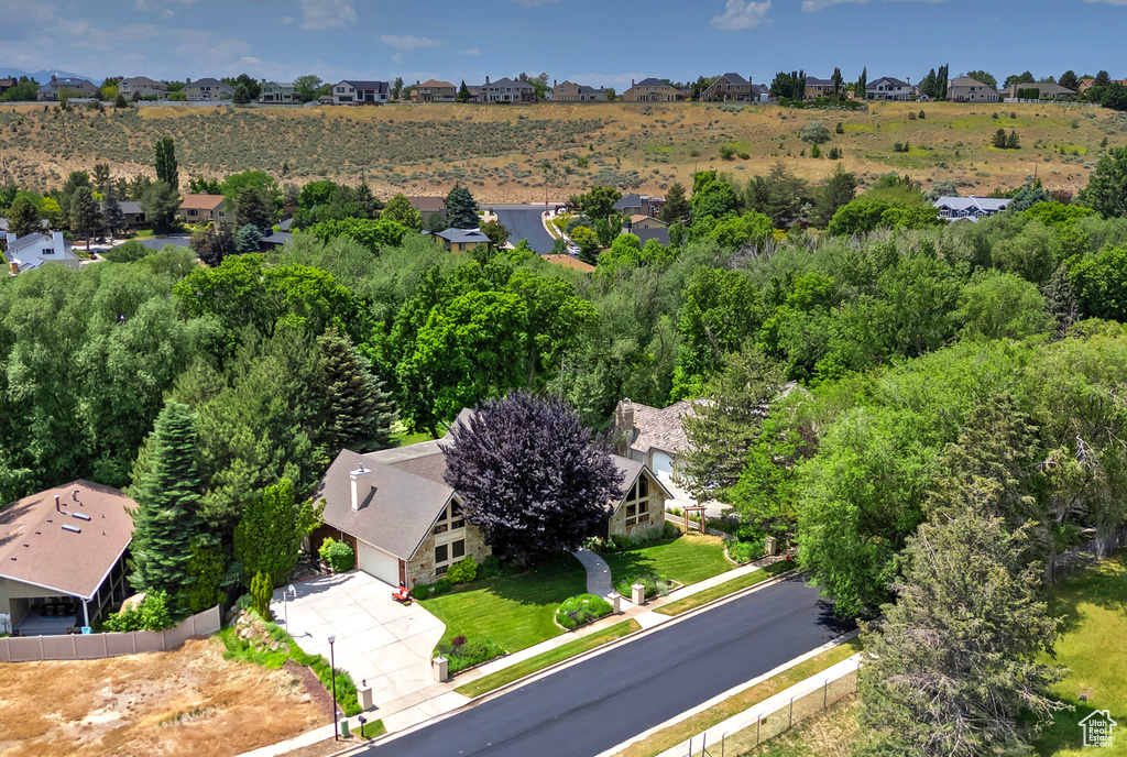 Aerial view of residential area