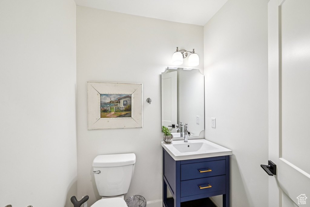 Bathroom with vanity and toilet