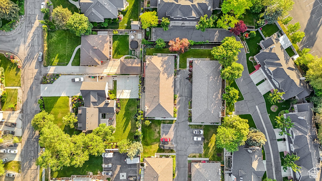 Aerial perspective of suburban area
