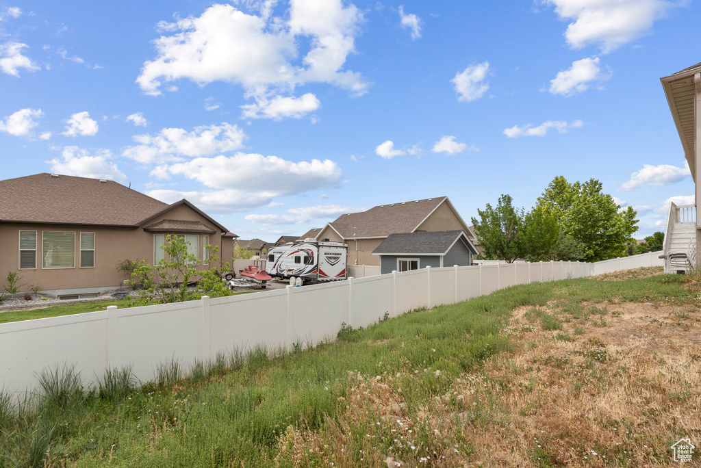 View of yard featuring a residential view