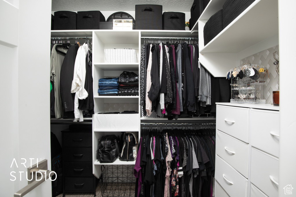 View of walk in closet