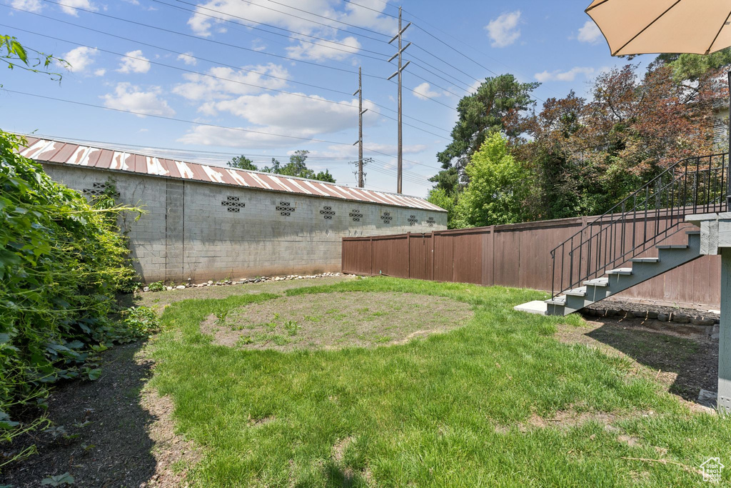 View of yard with stairway