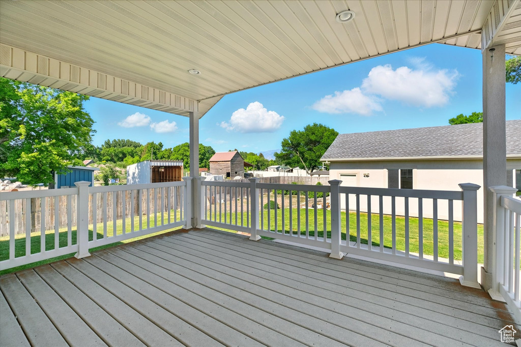 View of wooden deck