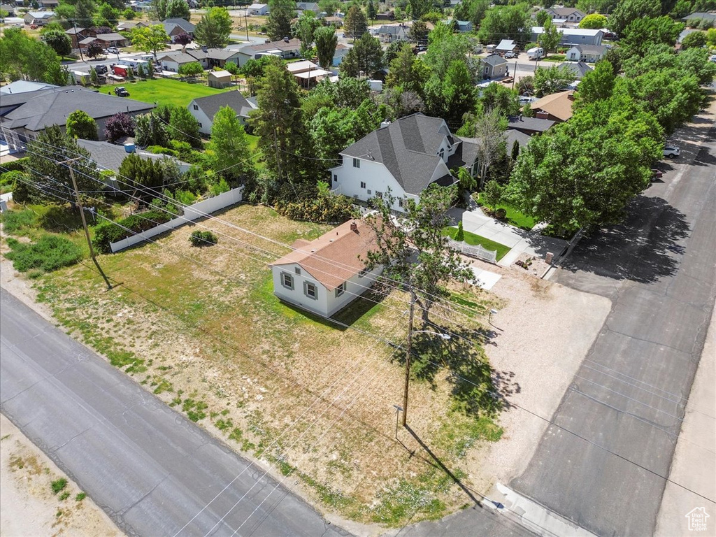 Aerial perspective of suburban area