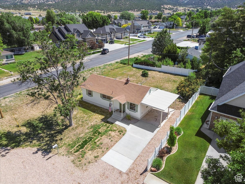 Aerial view of residential area