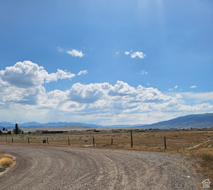 Mountain view with rural landscape