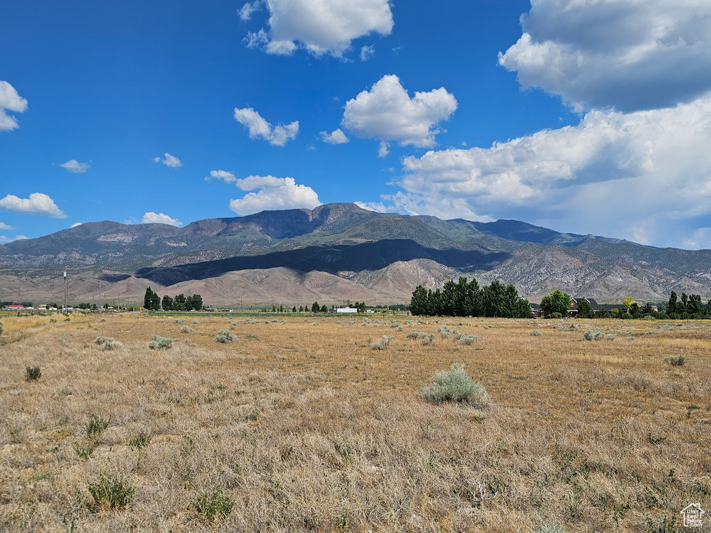 View of mountain background with rural landscape