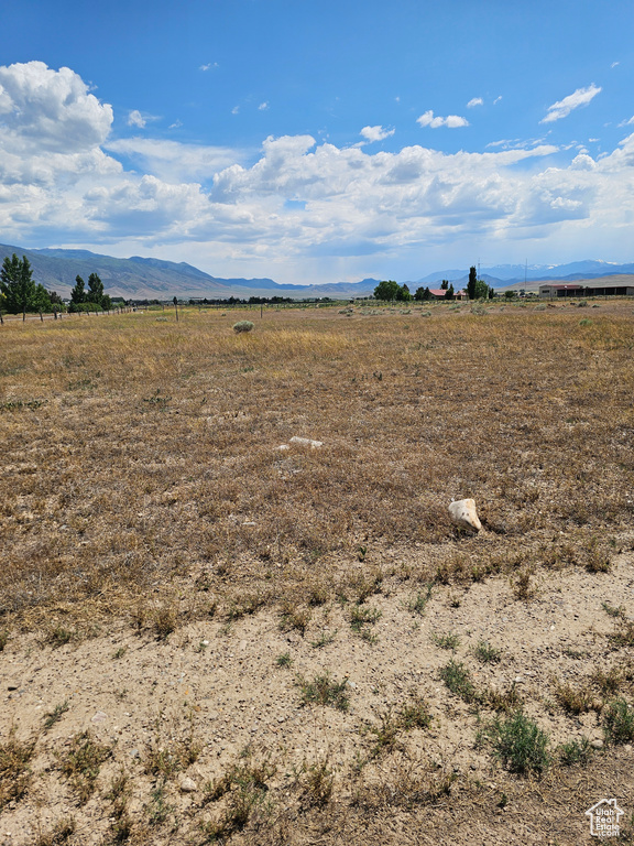 View of mountain background with rural landscape