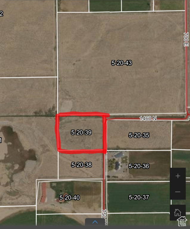 Aerial view of property's location featuring property parcel outlined