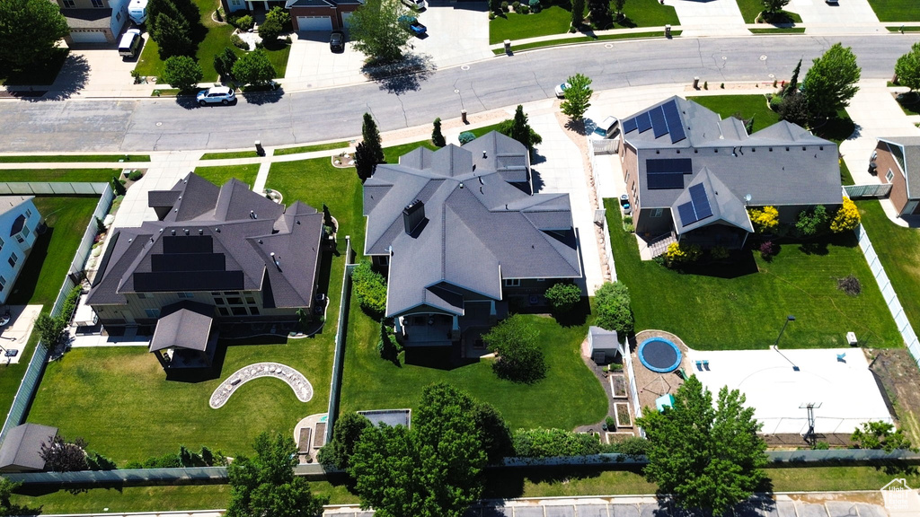 Aerial view of residential area