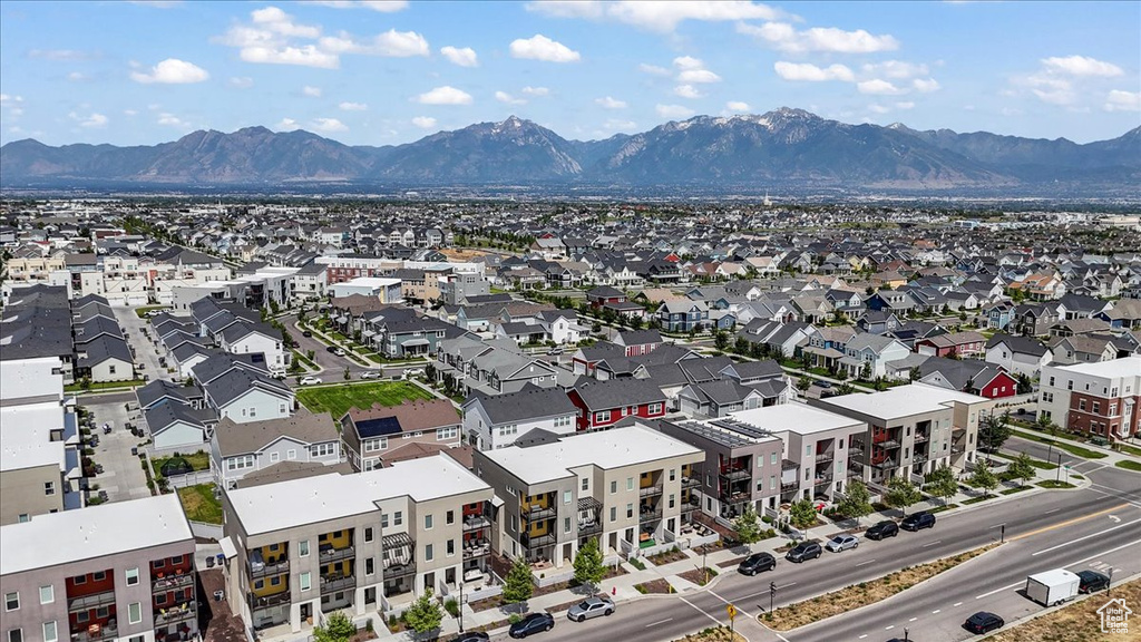 Aerial view of a mountainous background