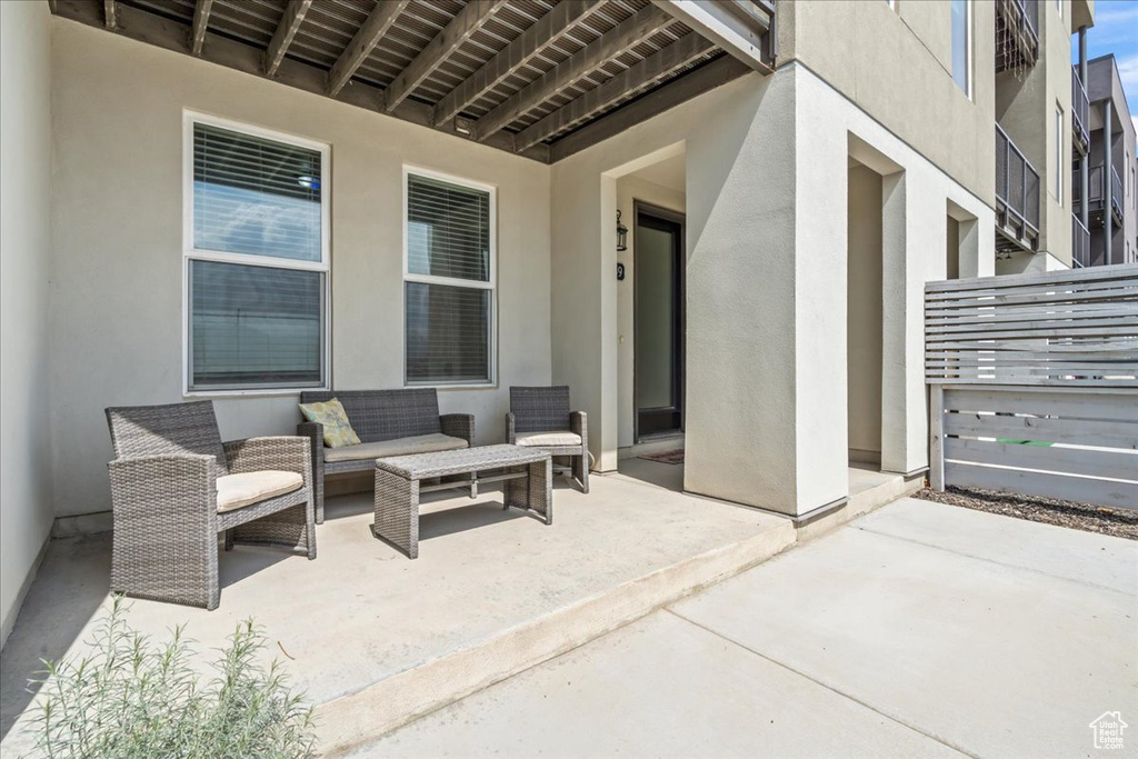 View of patio / terrace with an outdoor living space