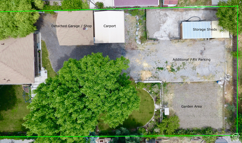 Aerial overview of property\'s location with property boundaries highlighted