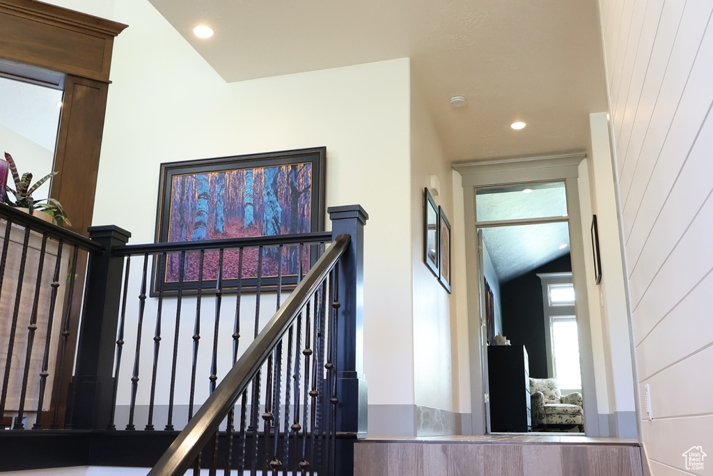 Stairway with recessed lighting