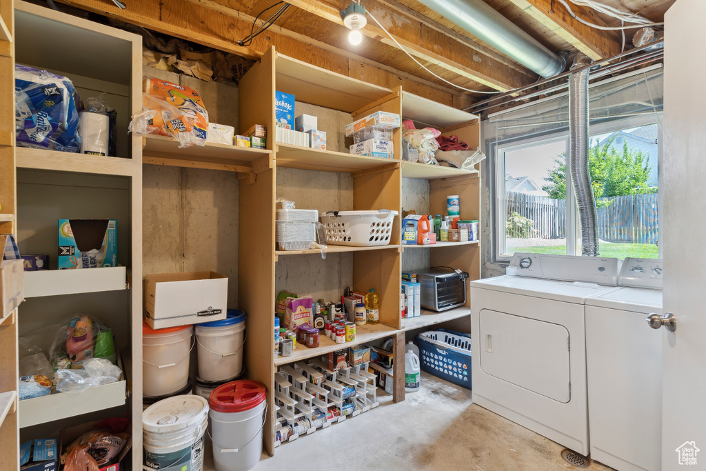 Laundry room featuring washer and clothes dryer