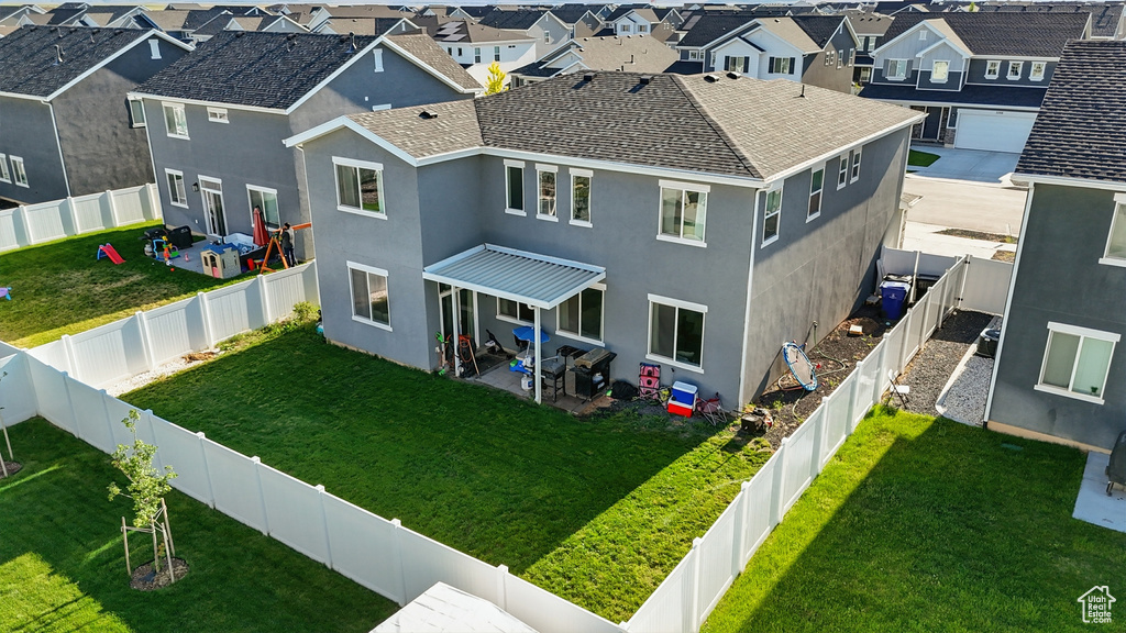 Aerial view of residential area