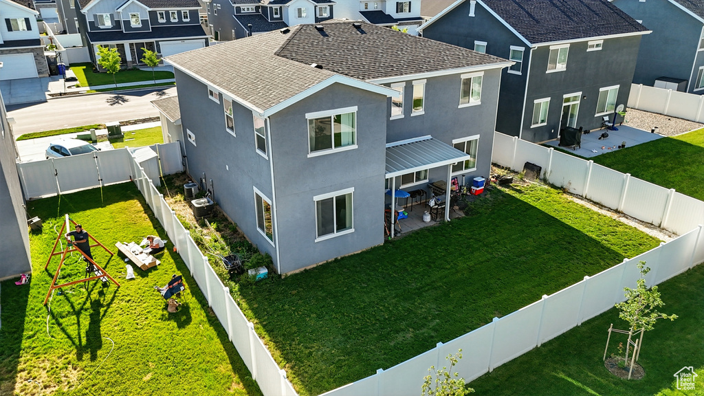 Aerial view of residential area