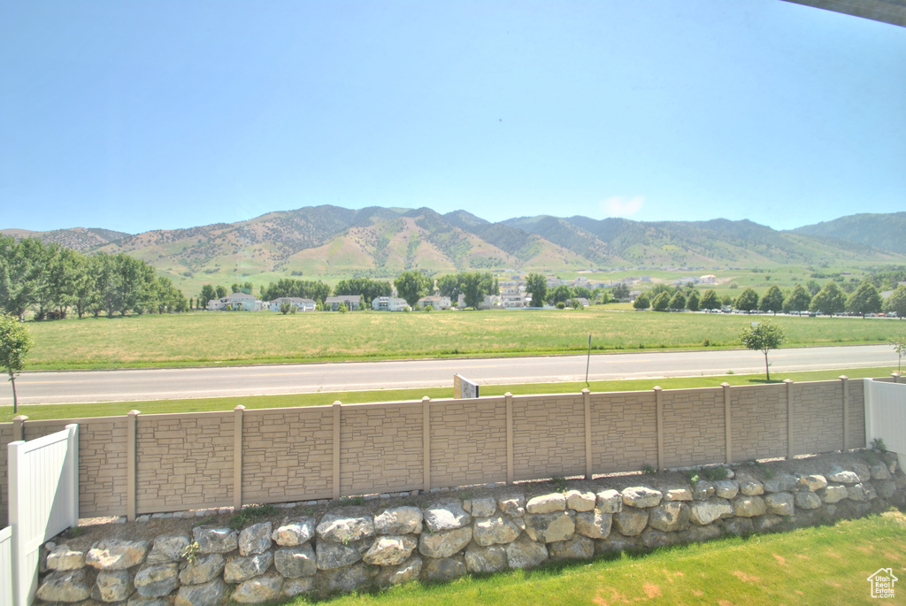 Mountain view with rural landscape