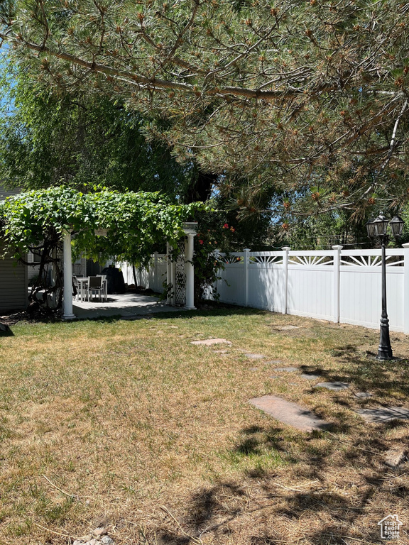 View of yard with a patio area