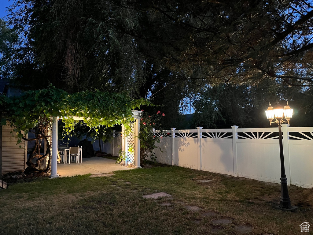 View of yard featuring a patio area