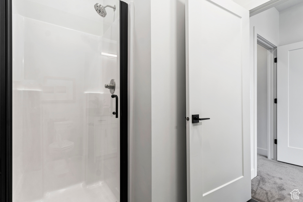 Bathroom with a shower stall