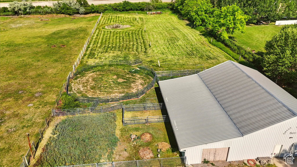 Aerial view of sparsely populated area