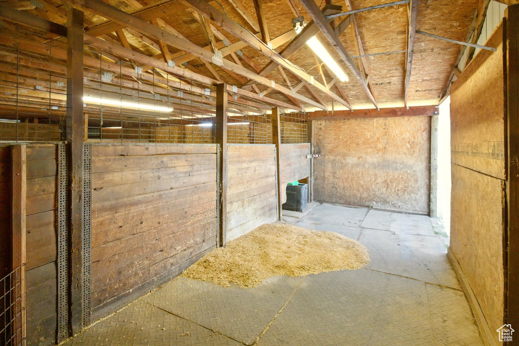 View of horse barn