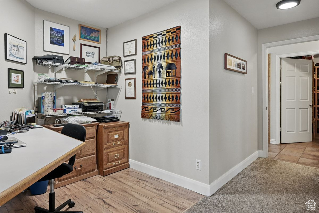 Office space with baseboards