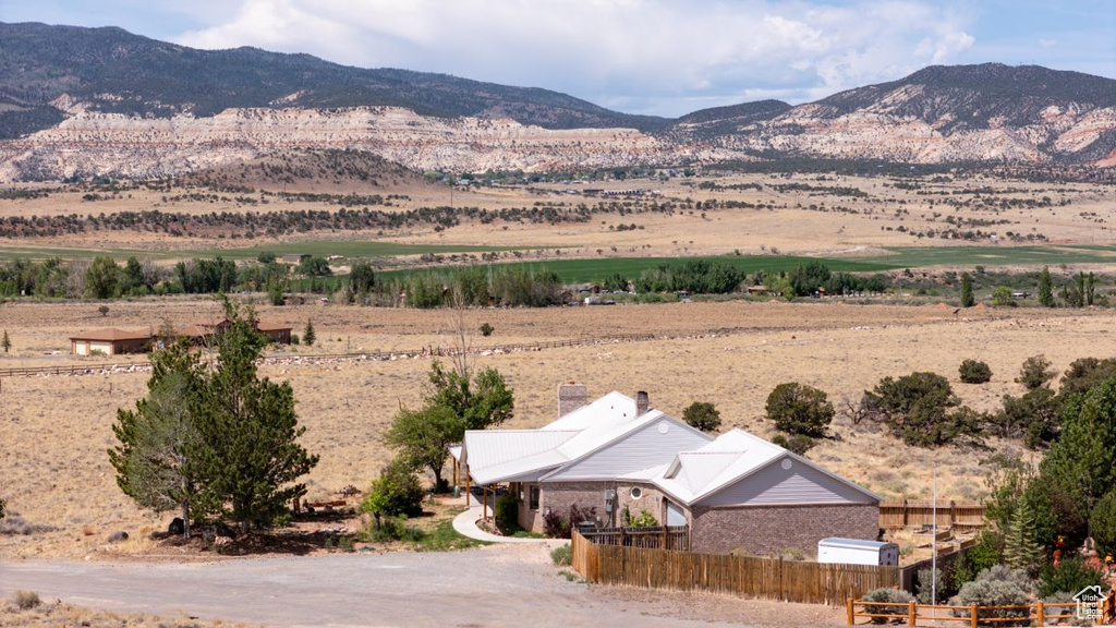 Mountain view with rural landscape