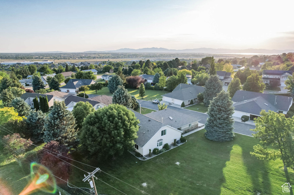 Aerial view of residential area