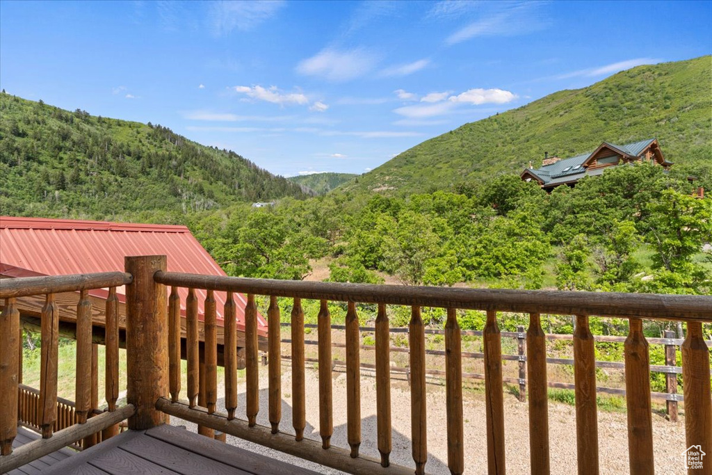 View of mountain background with a heavily wooded area