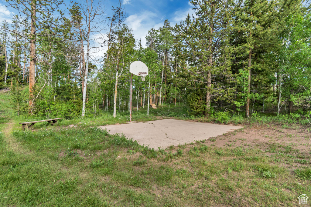 View of basketball court with community basketball court