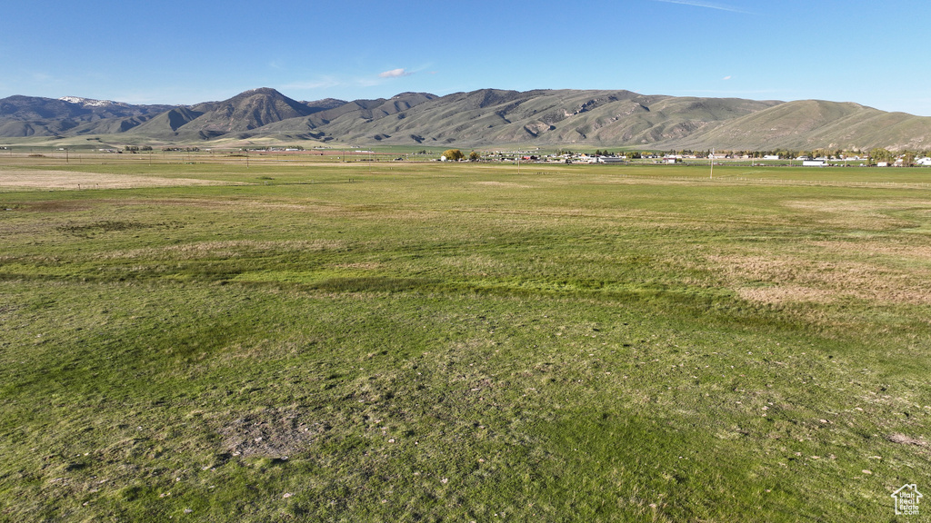 View of mountain background with rural landscape