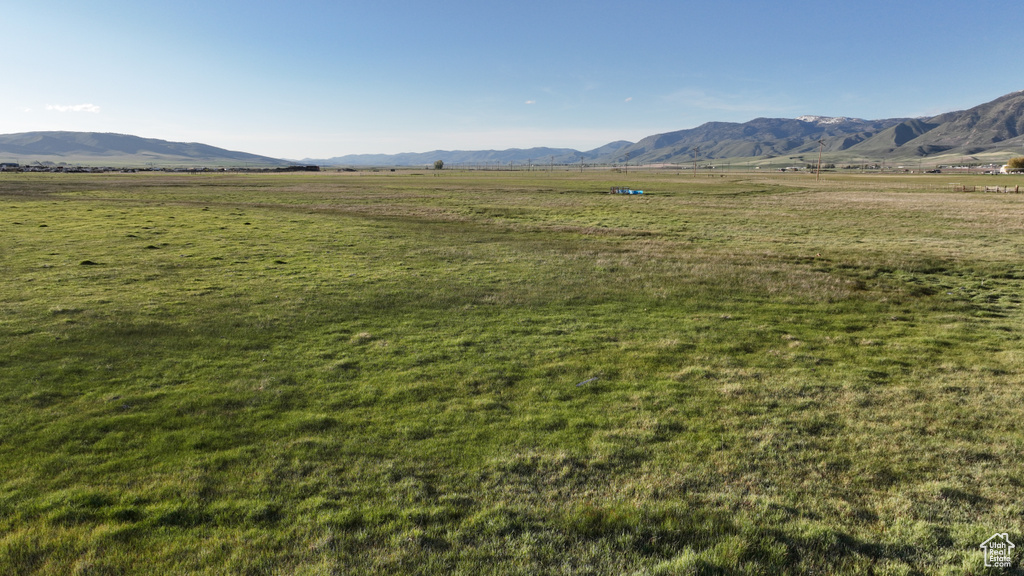 View of mountain background featuring rural landscape