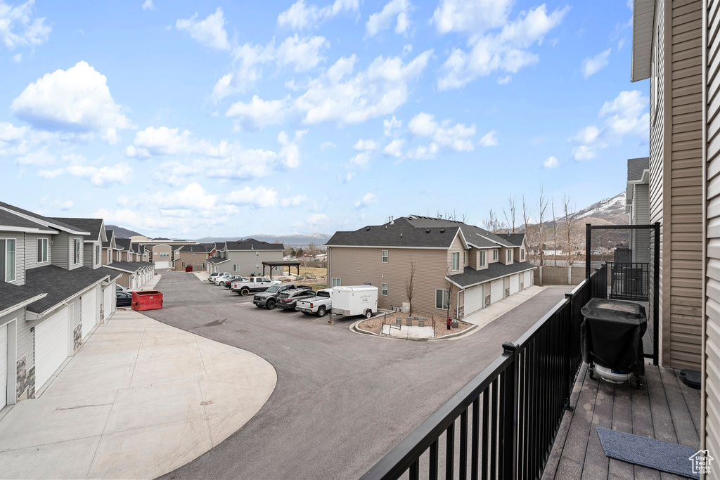 Balcony featuring a residential view
