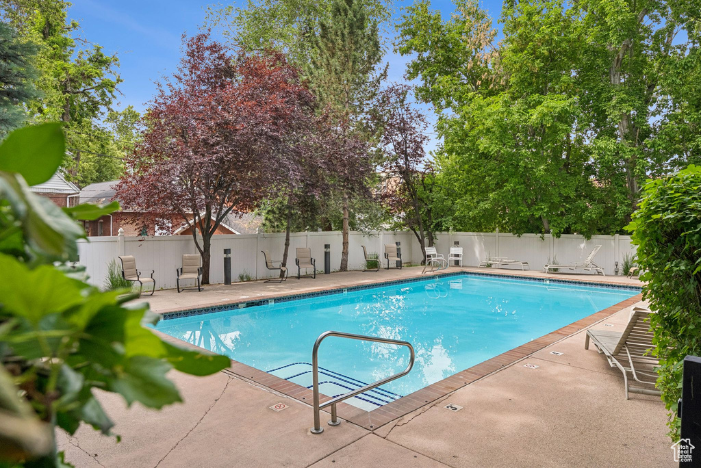 View of pool featuring a patio