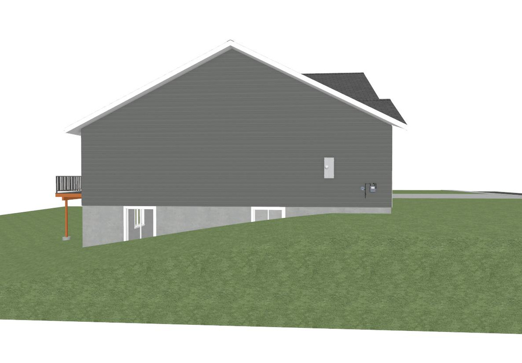 View of property exterior featuring a lawn