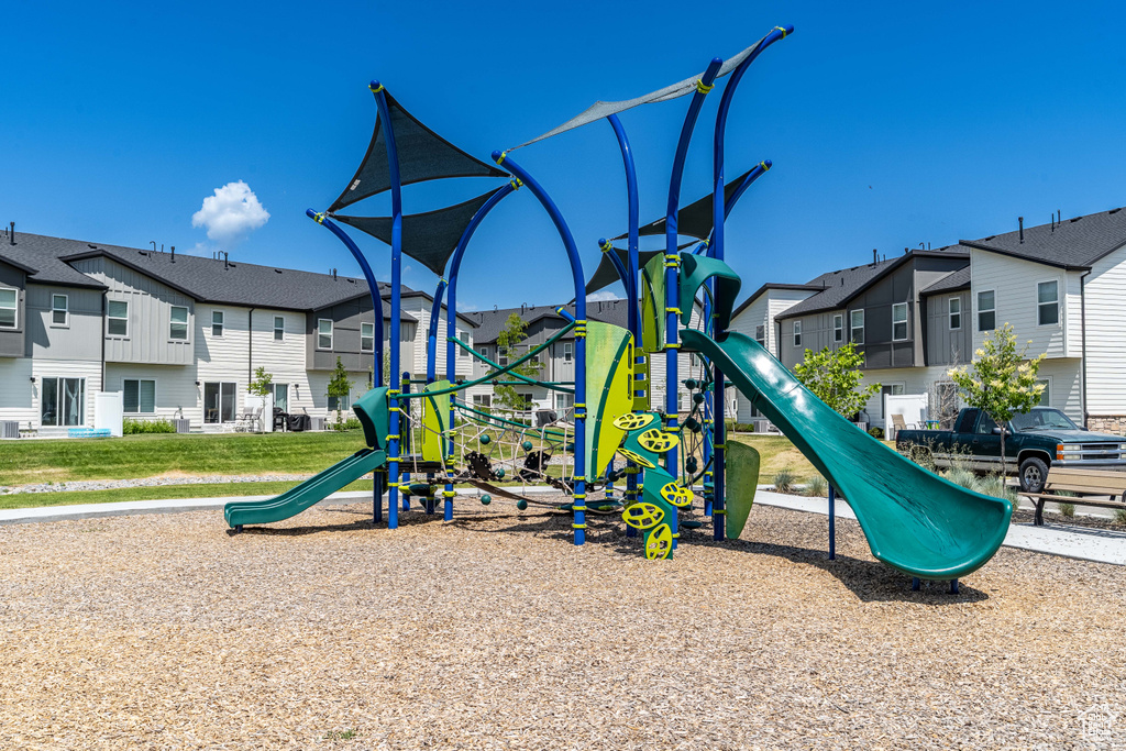 Community play area featuring a residential view