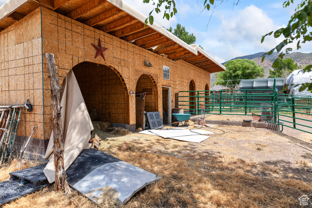 Stable with a mountain view