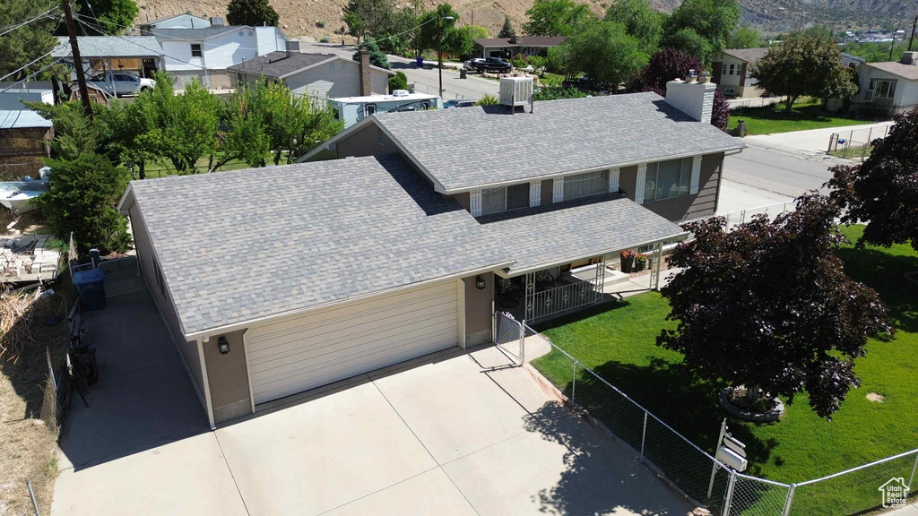 Aerial view of residential area