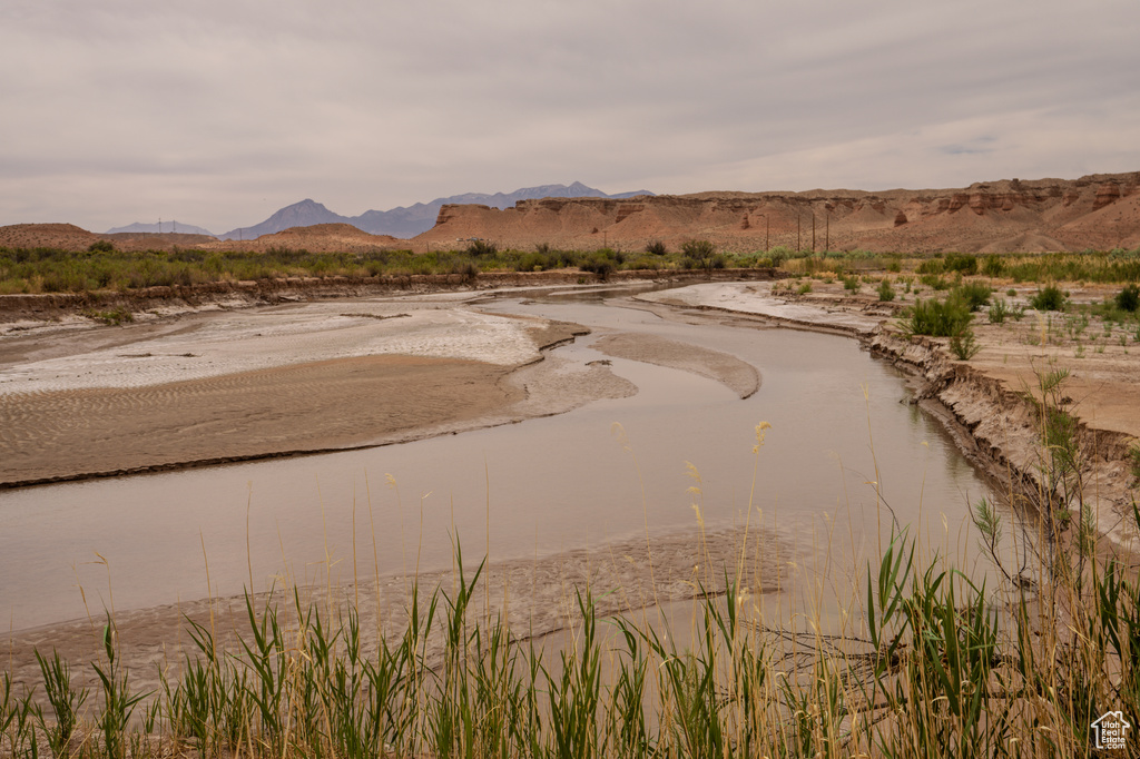 Water view featuring mountains
