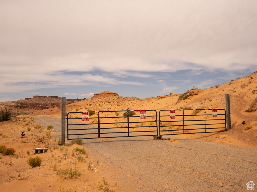 Gate with a mountain view